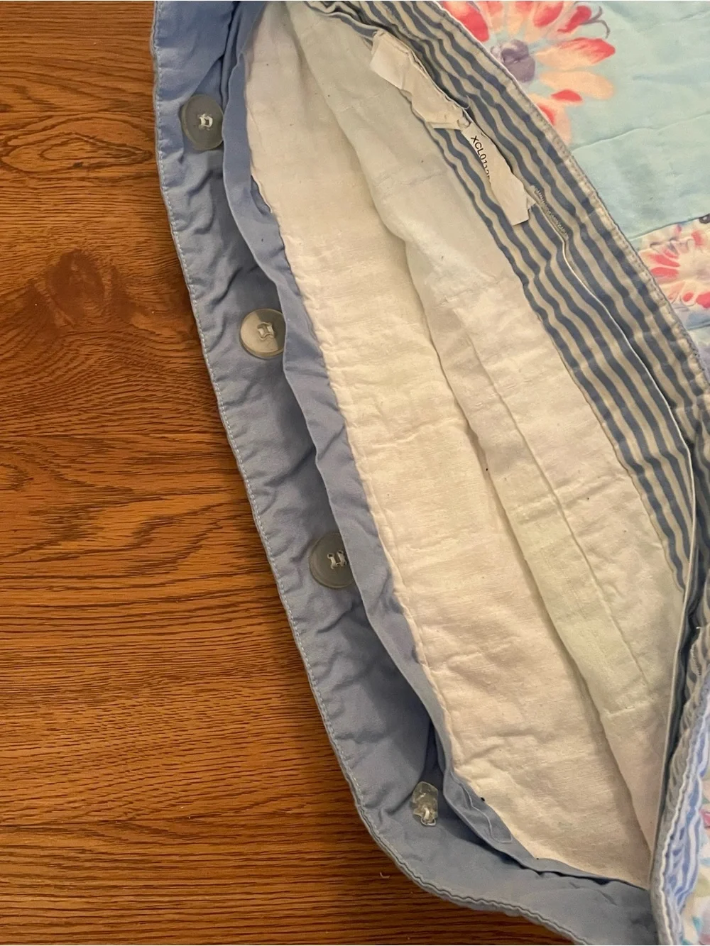 Vintage Chaps Patchwork Quilted Pillow Sham Standard Pastel Cottage Core 2 Sided